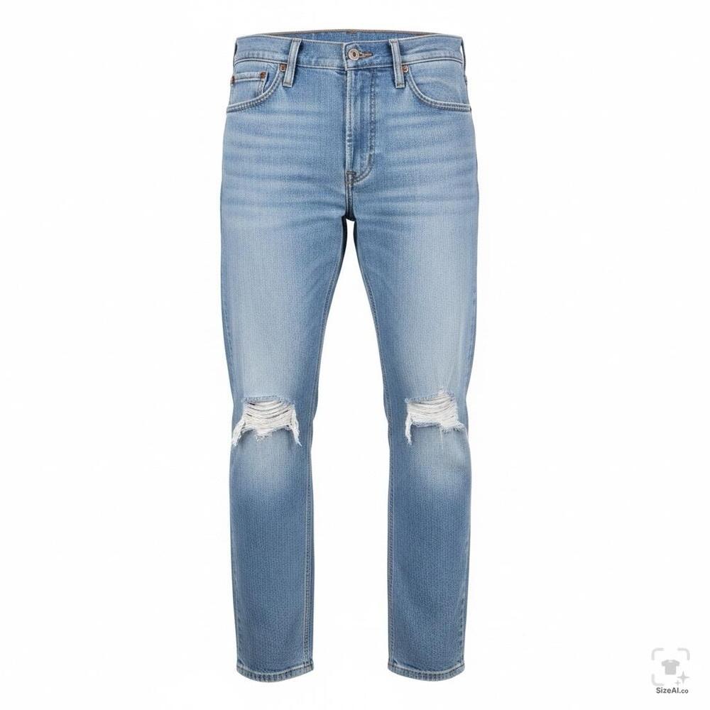 Levis 511 Jeans Mens 29x28 Blue Light Wash Denim Slim Fit Tapered Distressed